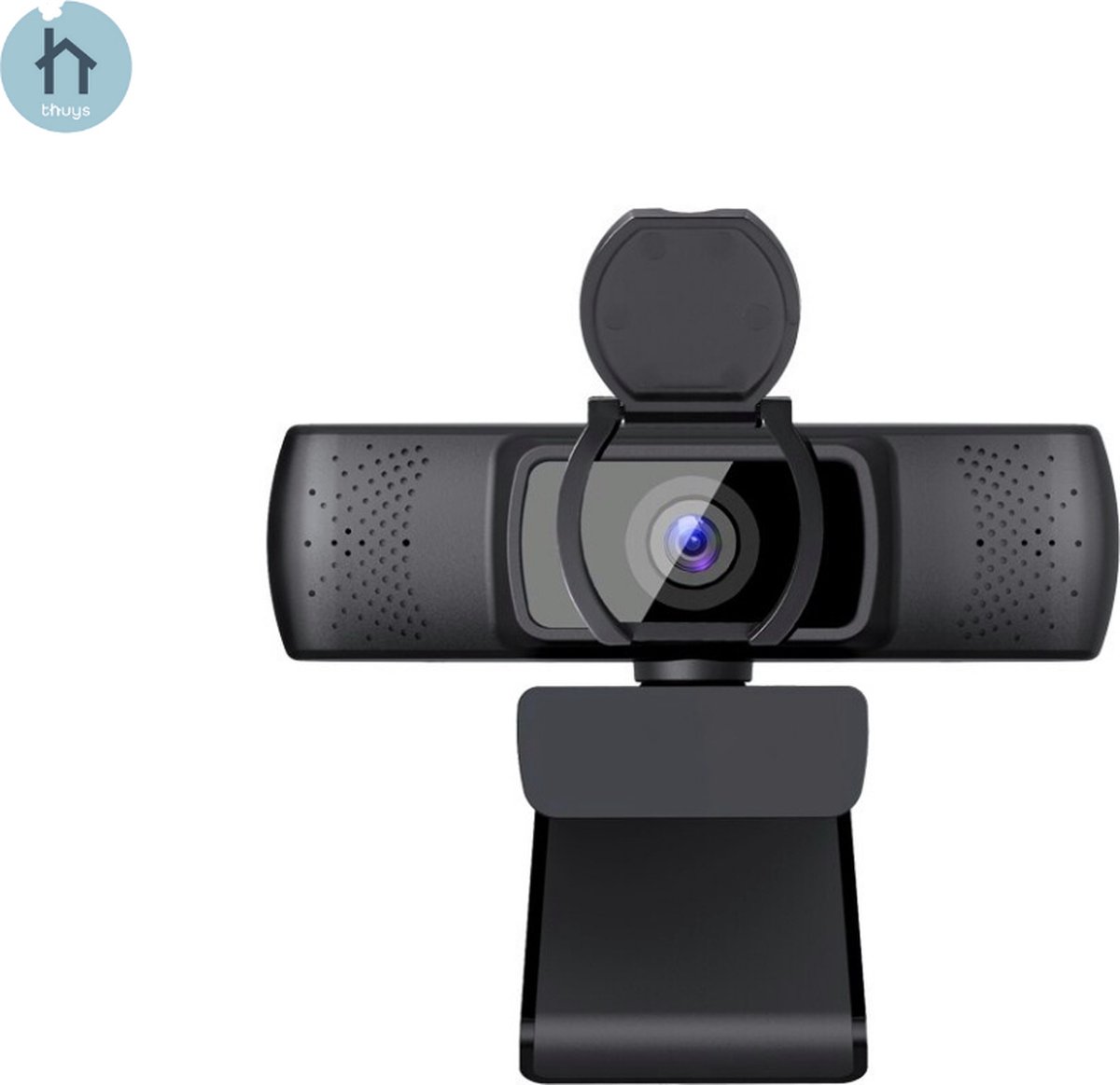 Thuys Webcam - Webcam Voor PC Autofocus - Webcam Met Microfoon - Met Webcamcover - Full HD 1080P