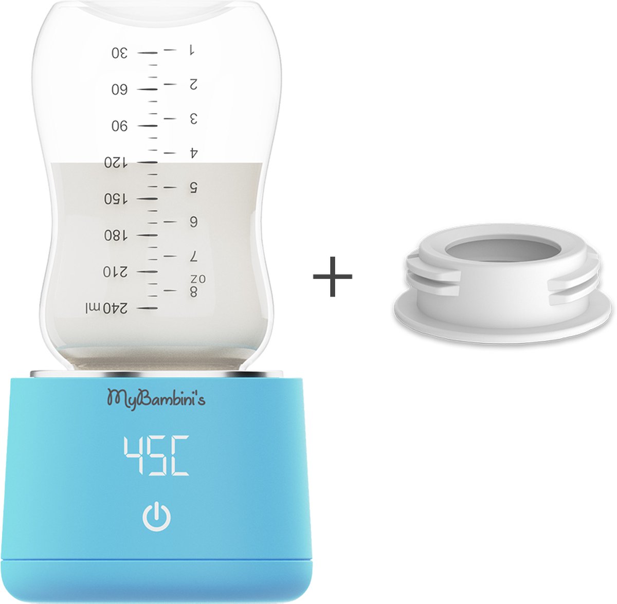 MyBambini's Bottle Warmer Pro™ - Draagbare Baby Flessenwarmer voor Onderweg - Blauw - Geschikt voor Smalle Hals Flessen van Dr. Brown's, Difrax, Medela & Nanobebe