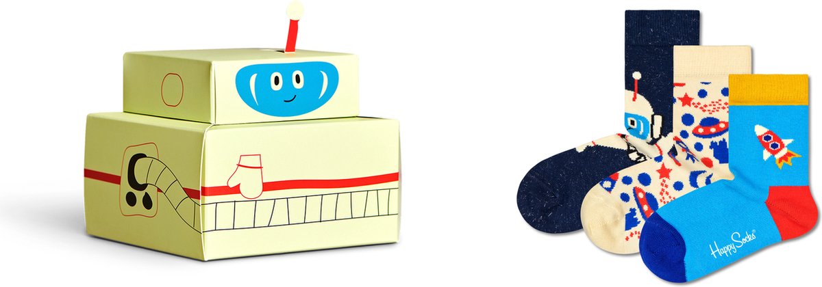 Happy Socks kids giftbox 3P sokken astronaut multi