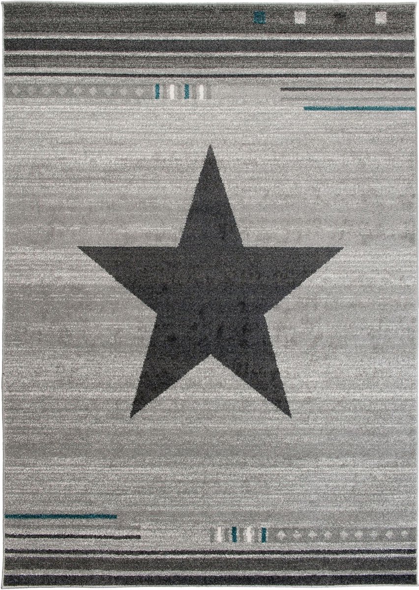 TAPISO Maroko Tapis de Salon Chambre Design Moderne Crème Noir Trèfle