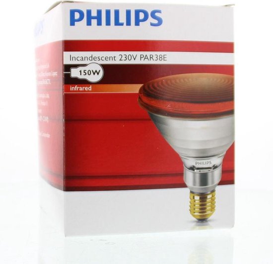 Philips Infraroodlamp PAR38 IR - 150W E27 230V - Rood 12887415 | bol.com