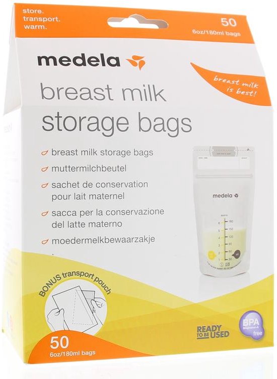 Medela Moedermelk Bewaarzakjes Moedermelkbewaarzakjes Medela zakjes - Gemakkelijke etiketteren - 180 ml - 50 stuks - Medela