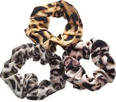 6 stuks - Scrunchies - (Leopard / Panterprint Scrunchie)