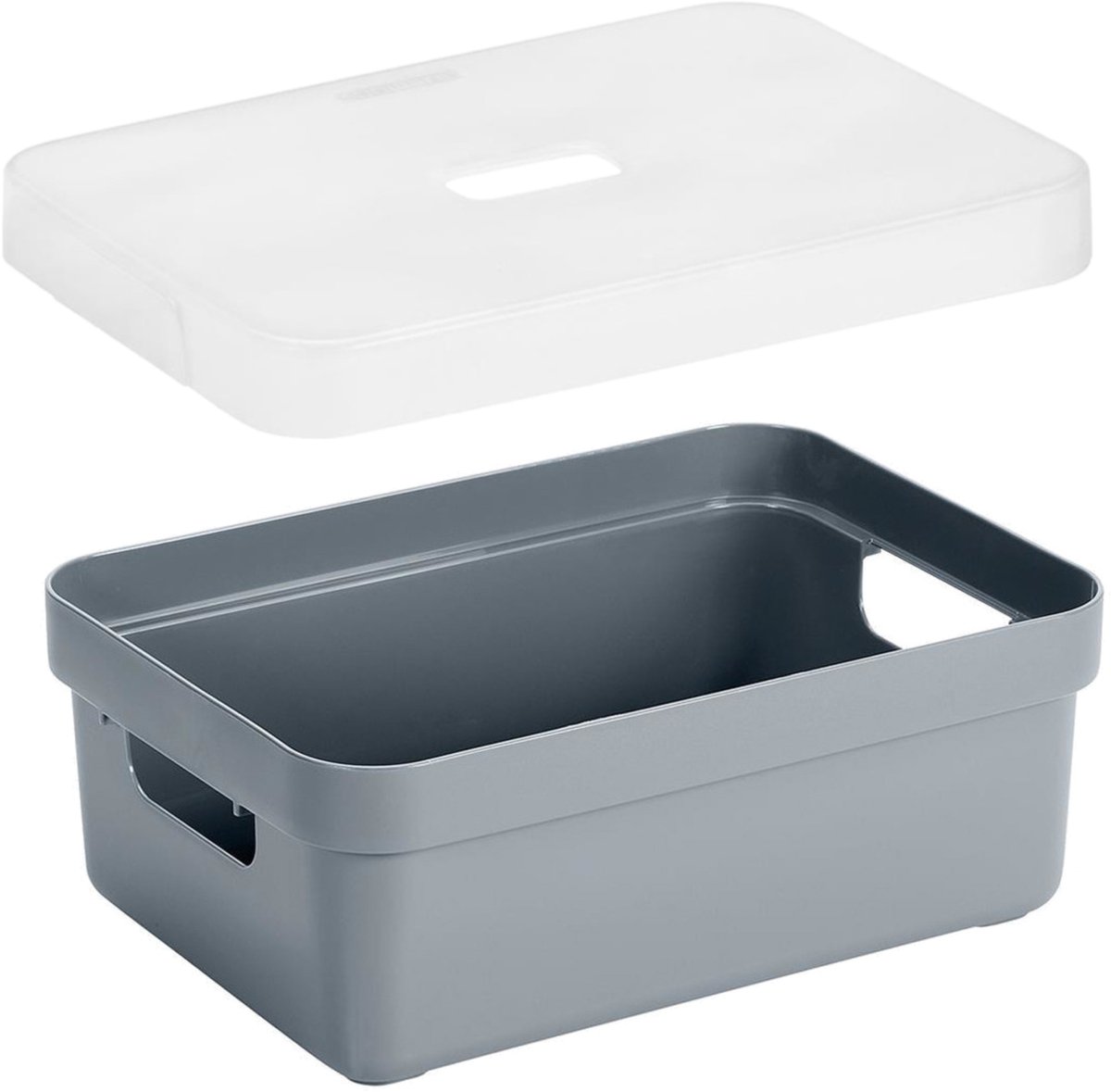 Sunware Opbergboxen met transparante deksel - 3x stuks - kastmanden - blauw/groen - 9 liter - kunststof - 35 x 25 x 12 cm - Opbergers Petrol blauw