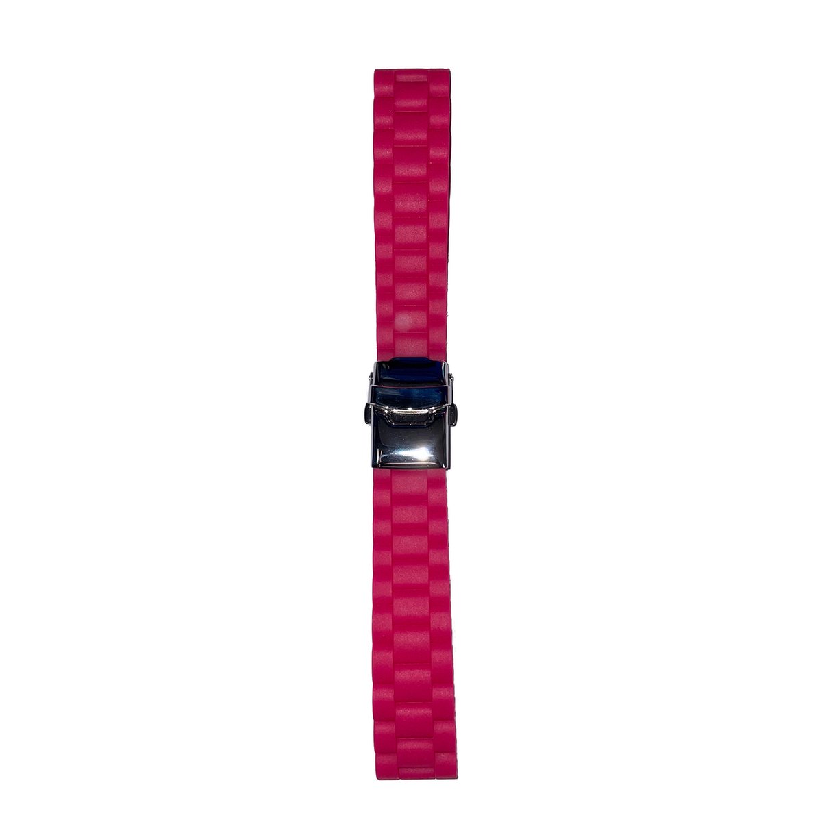 Horlogeband - 20mm - Roze - Bolle silicone band - Roestvrijstalen gesp