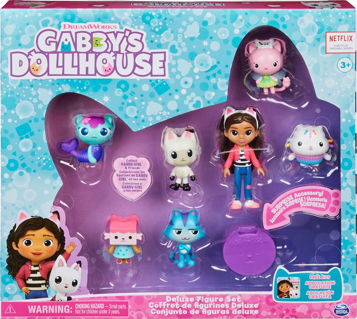 Gabby's Poppenhuis - Speelfigurenset - met Gabby, 6 katjes en 1 poppenhuispakketje - Gabbys Poppenhuis