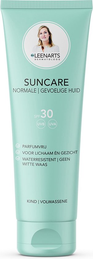 Drs Leenarts Zonnebrand creme SPF 30 - 100ml - zonder parfum - alcoholvrij - gevoelige huid - kinderen - waterresistent - suncare - Zonnebescherming SPF 30 - parfumvrij