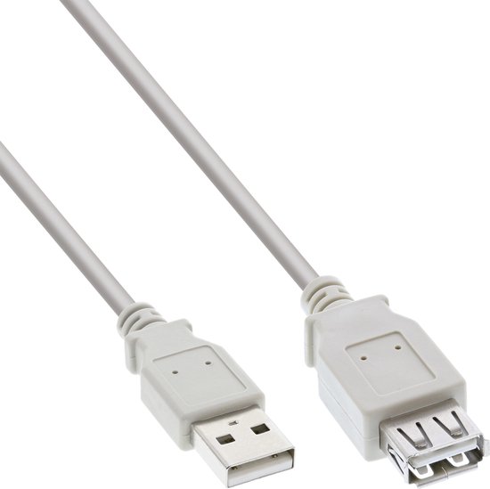 USB naar USB verlengkabel - USB2.0 - tot 2A / beige - 1 meter | bol