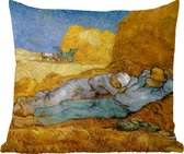 Sierkussens - Kussentjes Woonkamer - 45x45 cm - The Siesta - Schilderij van Vincent van Gogh