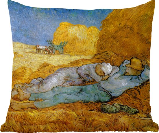 Sierkussens - Kussentjes Woonkamer - 45x45 cm - The Siesta - Schilderij van Vincent van Gogh