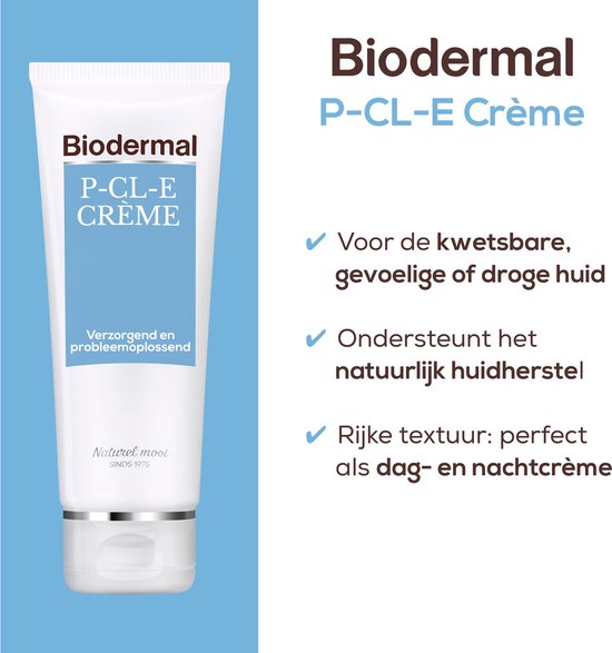 Biodermal P-CL-E Creme - Dagcreme - en nachtcrème met glycerine - gezichtsverzorging ondersteunt natuurlijk herstel van de droge huid - droge huid gezichtscreme - 100ml - Biodermal