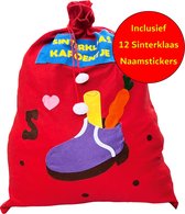 Zak Van Sinterklaas - Geschenkzak - incl. 20 Naamstickers - Design 10 - Afm. 90 x 60 cm