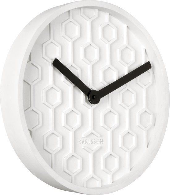 Horloge Murale Honeycomb d'Abeille Karlsson - Béton - Wit