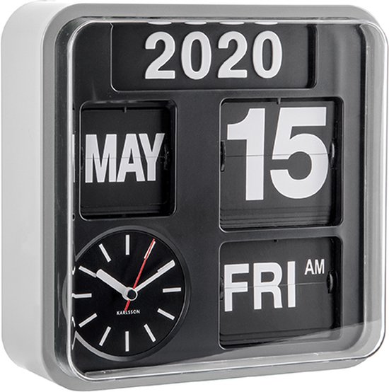 Karlsson Mini Flip - Horloge - Carré - Aluminium / Plastique - 10x24,5 cm - Argent