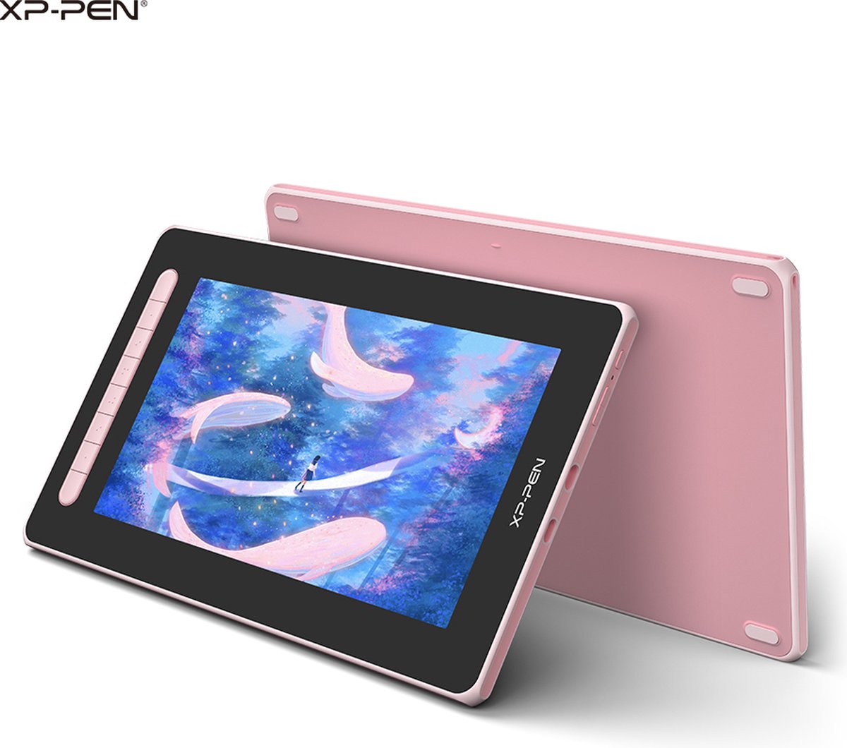 XPPen Artist 12 2e generatie grafische tablet met 11,6-inch volledig gelamineerd scherm 8192 niveaus X3-chip styluspen Compatibel met Windows Mac Chrome OS Android en Linux-Roze