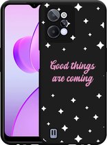 Realme C31 Hoesje Zwart Good Things Are Coming - Designed by Cazy