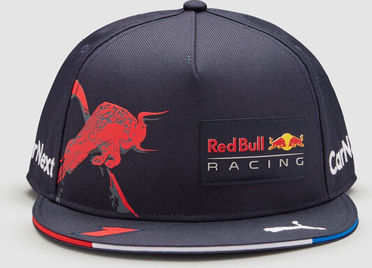 Red Bull Racing Max Verstappen Nummer 1 Kids Cap Plat 2022 - Formule 1 - Wereld Kampioen