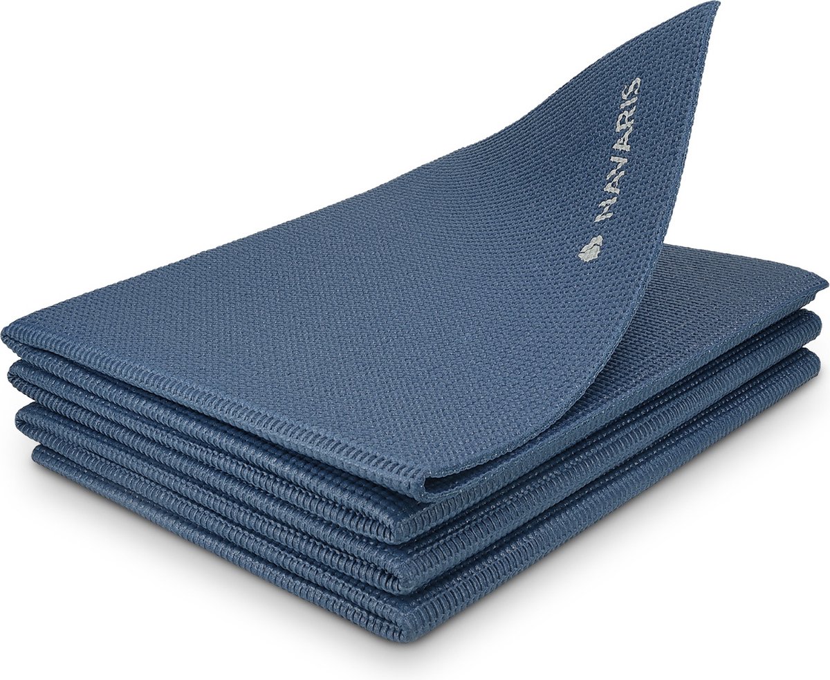 Navaris opvouwbare yogamat voor op reis - 4 mm dikke sportmat - Antislip fitnessmat voor yoga, pilates en fitness - Geschikt voor binnen en buiten