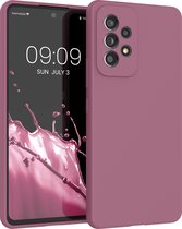 kwmobile telefoonhoesje geschikt voor Samsung Galaxy A53 5G - Hoesje met siliconen coating - Smartphone case in donkerroze