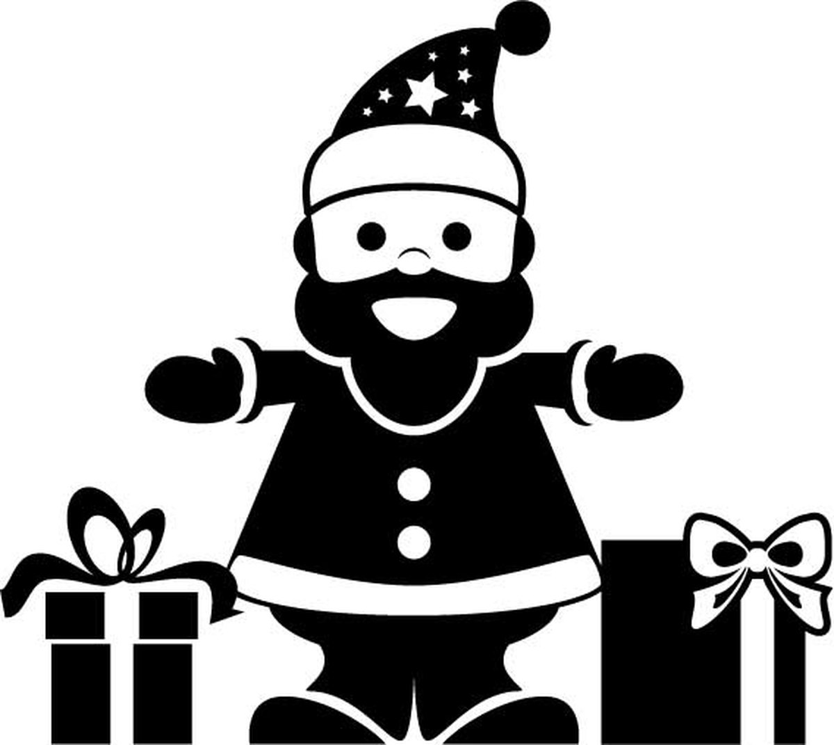 Kerstman met cadeau's stempel