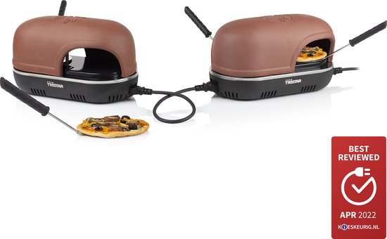 Tristar Pizza Festa Gourmet Connect PZ-9162 - Pizzaoven en Pizzamaker - Gourmetstel voor pizza's - Uitbreidbaar en koppelbaar voor maximaal 8 personen - Set 4 Personen — afbeelding 2