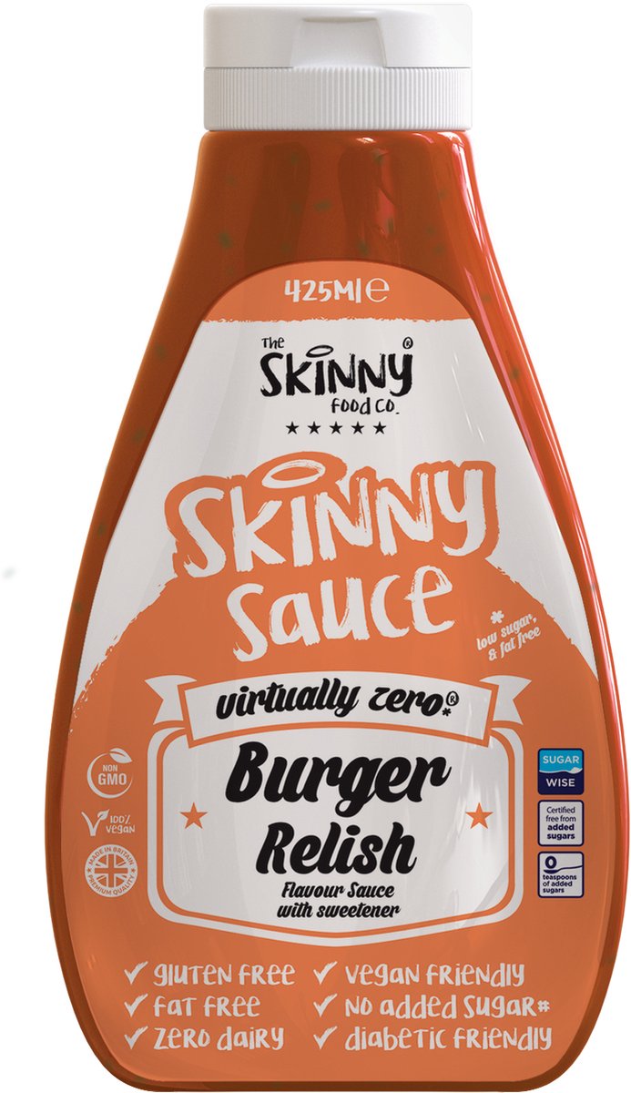 Skinny Foods Skinny Sauces (425ml) Burger Relish - Functionele voeding - Sauzen/Siropen