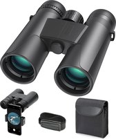 Apeman BC100 Verrekijker Voor Volwassenen - FMC-Lens Met Smartphone-Adapter - Binoculars 10x42 HD Verrekijker - Nachtzicht Bij Weinig Licht - Kan Worden Gebruikt 0p Vogels Kijken en Jagen en Sportevenementen Reizen Avontuur en Concerten - Zwart