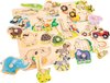 New Classic Toys Houten Legpuzzel Safari Dieren - 16 puzzelstukjes - FSC® 100%-gecertificeerd hout