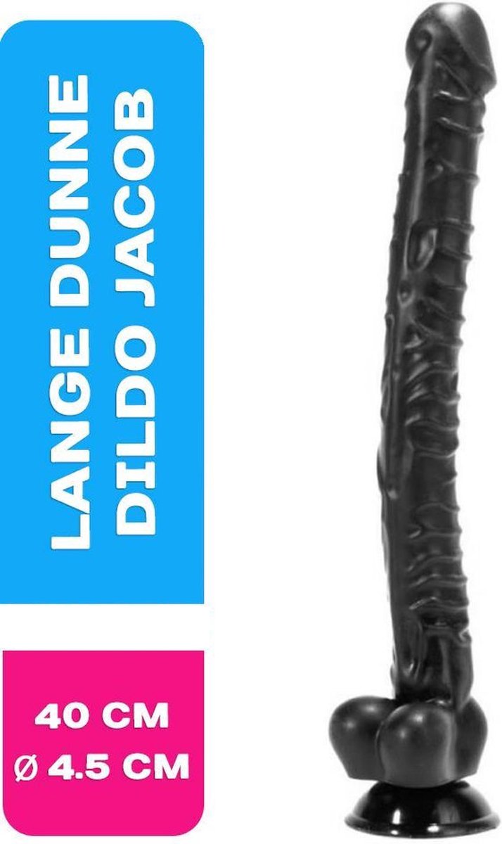 Lusty Lange Dunne Dildo Jacob - 40 CM - XXL Dildo - Dunne Dildo - Realistisch afbeelding