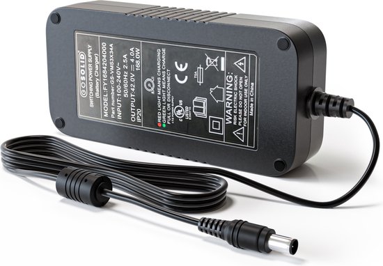 GO SOLID! ® Oplader geschikt voor VanMoof S3 - VanMoof X3 - 42V 4A van GO SOLID! — afbeelding 3