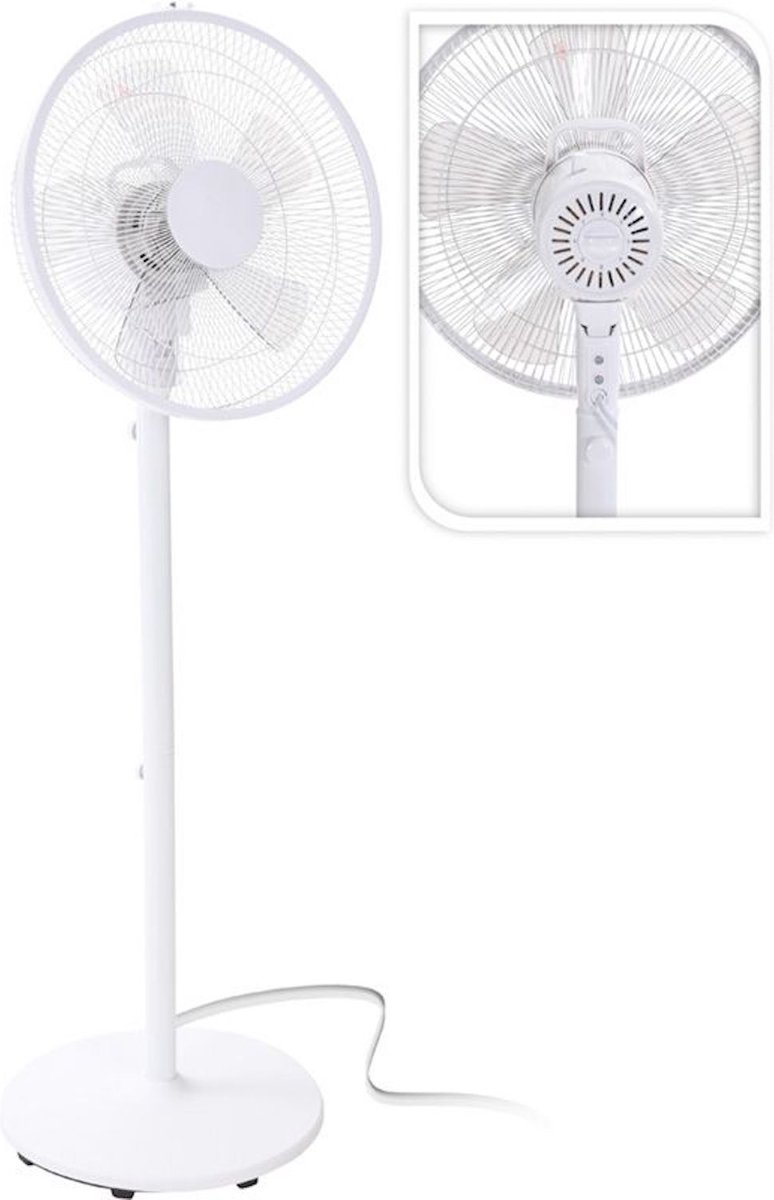 Oneiro’s Luxe Staande ventilator max 130 cm - verstelbaar - metaal - 3 standen - zomer – tuin –– zomer – tuinaccessoires – koelen – ventilatoren – verkoeling – elektronica – luchtbehandeling – klimaatbeheersing – vloerventilator – tafelventilator