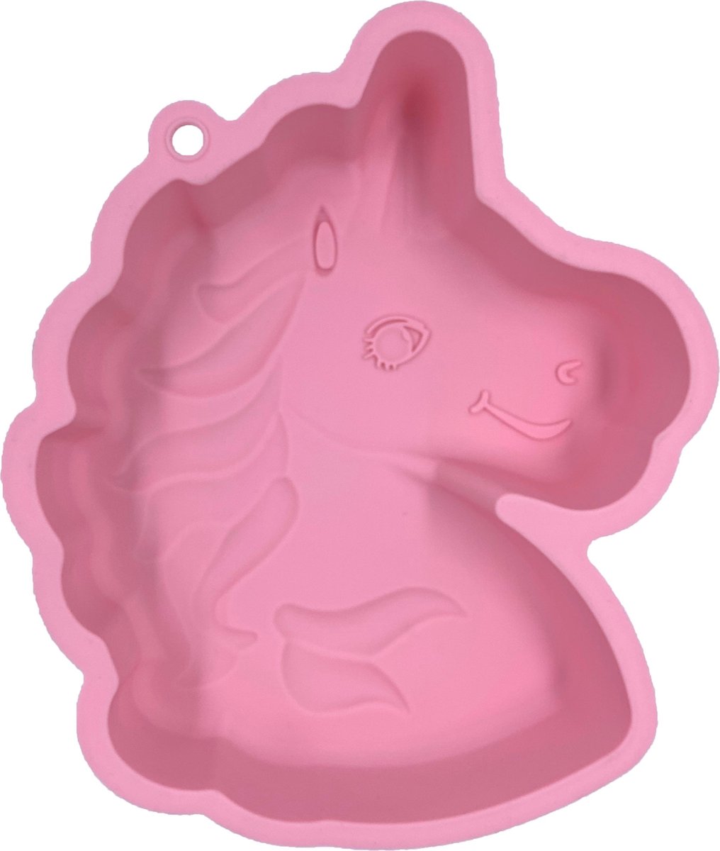 Bakvorm eenhoorn 27 x 22 x 5 cm, roze taartvorm, bakken, kinderverjaardag, paard, siliconen vorm voor cake, ijs, chocolade, brood, dessert, pudding, bijzondere eenhoornvorm BPA-vrij, eenhoorn, roze LICOMOULGM