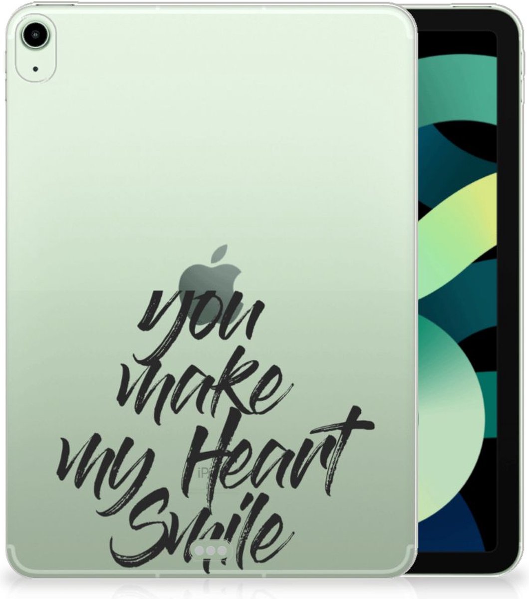 Back Cover voor iPad Air (2020/2022) 10.9 inch Back cover met naam Heart Smile