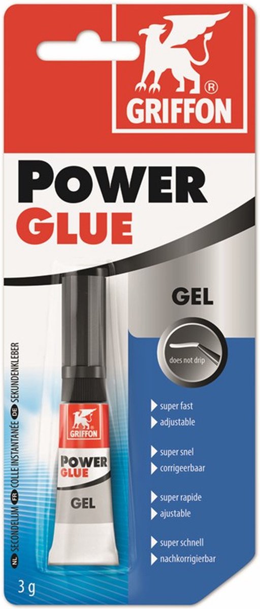 Griffon Transparant Secondelijm Power Glue Gel Tube 3gram
