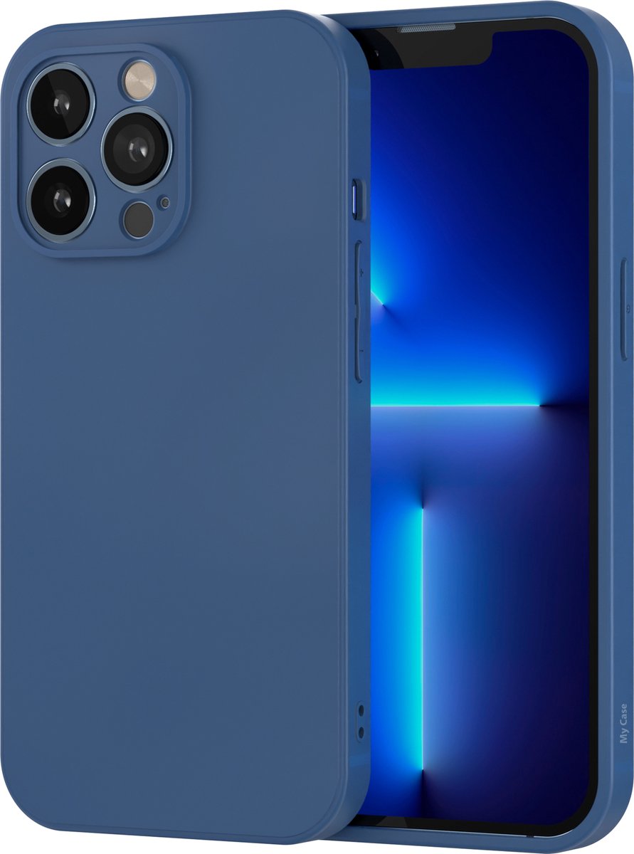 iPhone 13 Pro hoesje blauw case siliconen hoes cover hoesjes blue