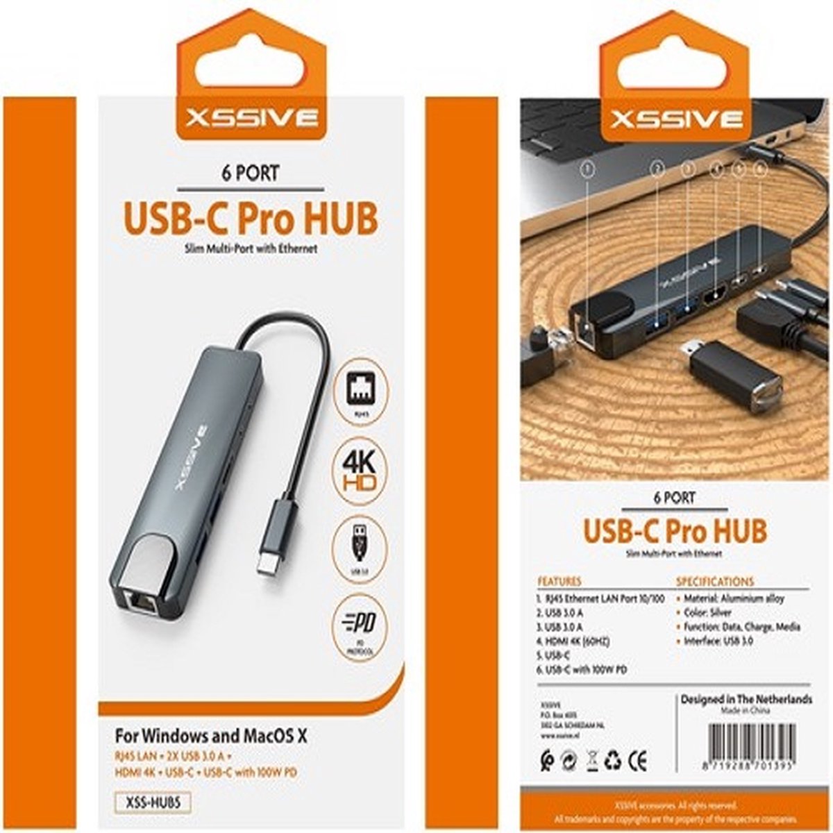Xssive 6in1 USB-C Pro Hub XSS-HUB5