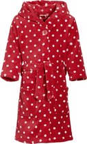 Playshoes - Fleece badjas met capuchon - Stippen rood - maat 146-152cm
