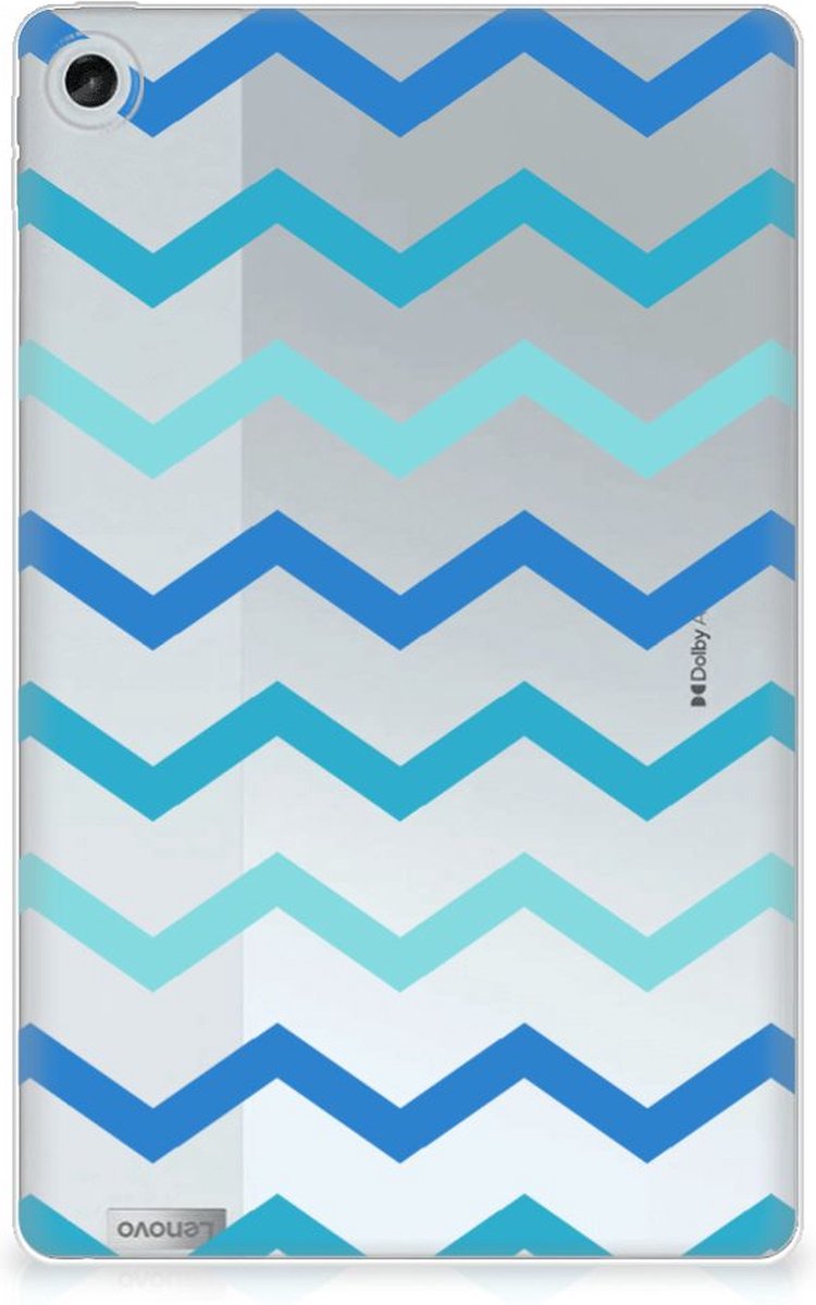 Lenovo Tab M10 Plus (3e generatie) Hippe Hoes Zigzag Blauw