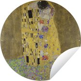Tuincirkel De kus - Gustav Klimt - 120x120 cm - Ronde Tuinposter - Buiten XXL / Groot formaat!