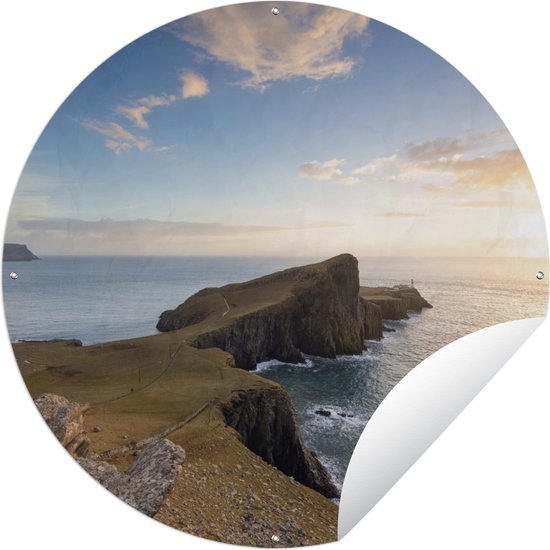Tuincirkel Natuurlijke pier op Schotland - 90x90 cm - Ronde Tuinposter - Buiten