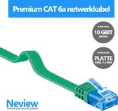 Neview - 1 meter premium platte UTP kabel - CAT 6a - 10 Gbit - 100% koper - Groen - (netwerkkabel/internetkabel)