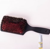 Haur Nylon & Boar Bristle Brush - rectangle - brosse à cheveux - peigne avec 10ml d'huile d'argan