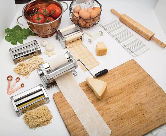 Dieux Pastamachine Set - RVS Pastamaker Met Tools Voor Verse Ravioli & Tagliatelle