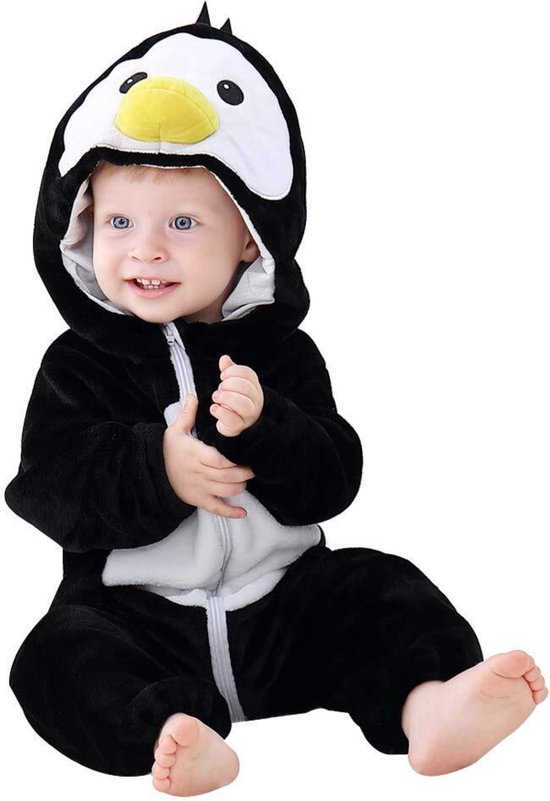 JAXY Baby Onesie - Baby Rompertjes - Baby Pyjama - Baby Pakje - Baby Verkleedkleding - Baby Kostuum - Baby Winterpak - Baby Romper - Baby Skipak - Baby Carnavalskleding - 30-36 Maanden - Penguin