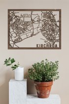 Houten Stadskaart Kirchroa Notenhout 50x70cm Wanddecoratie Voor Aan De Muur City Shapes