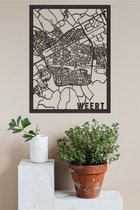 Houten Stadskaart Weert Zwart Mdf 50x70cm Wanddecoratie Voor Aan De Muur City Shapes