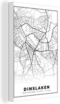 Canvas Schilderij Stadskaart - Kaart - Dinslaken - Plattegrond - 20x30 cm - Wanddecoratie