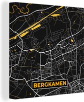 Canvas Schilderij Duitsland – Black and Gold – Bergkamen – Stadskaart – Kaart – Plattegrond - 20x20 cm - Wanddecoratie