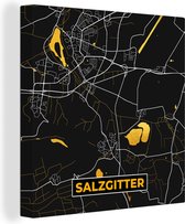 Canvas Schilderij Salzgitter - Goud - Stadskaart - Plattegrond - Kaart - Duitsland - 20x20 cm - Wanddecoratie