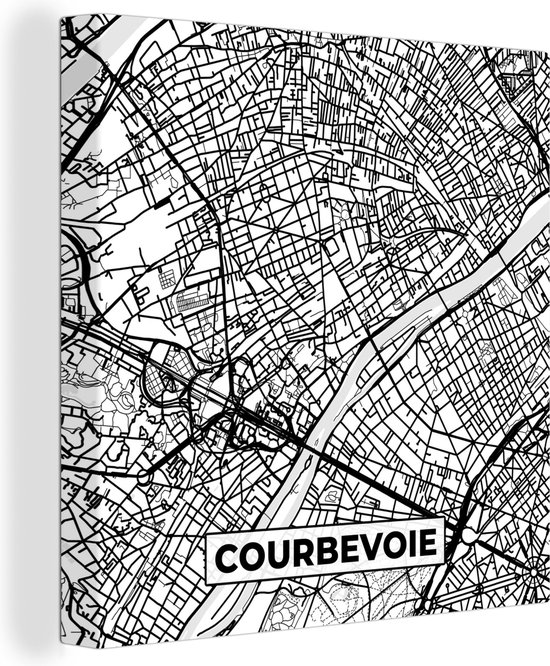 Impression sur Toile City Map - Courbevoie - Plan d'étage - Carte - France  - Zwart et... | bol.com